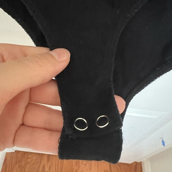 Lena Jeans Black Short Sleeve Bodysuit - Picture 3 of 3
